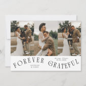 Forever Grateful White Wedding Multi Photo  Bedankkaart (Voorkant)