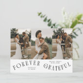 Forever Grateful White Wedding Multi Photo  Bedankkaart (Staand voorkant)