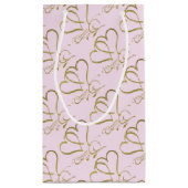 Forever Hearts Gold op Roze Klein Cadeauzakje (Achterkant)