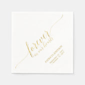 Forever Hearts | Memorial Elegant Gold Script Servet (Voorkant)