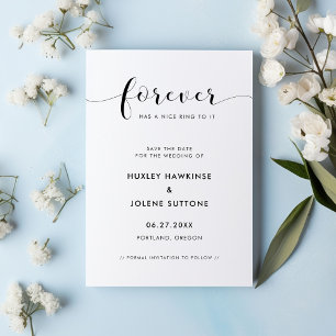 Forever heeft een mooie ring. Eenvoudig elegant Save The Date