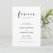 Forever heeft een mooie ring. Eenvoudig elegant Save The Date (Staand voorkant)