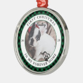 Forever Home Hond's Eerste Kerstdag Metalen Ornament (Links)