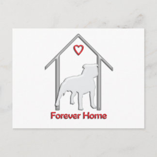 Forever Home White Pitbull Logo Briefkaart