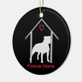 Forever Home White Pitbull Logo Keramisch Ornament (Links)