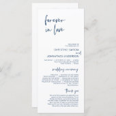 Forever in liefde, Modern Navy Blue Wedding Progra Programma (Voorkant / Achterkant)