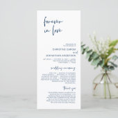 Forever in liefde, Modern Navy Blue Wedding Progra Programma (Staand voorkant)