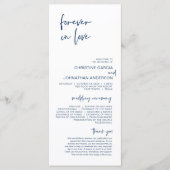 Forever in liefde, Modern Navy Blue Wedding Progra Programma (Voorkant)