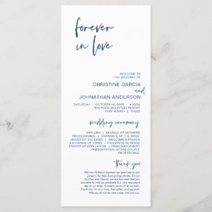 Forever in liefde, Modern Navy Blue Wedding Progra Programma