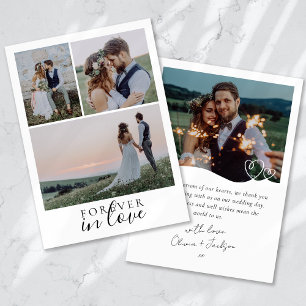 Forever In Love Calligraphy Trouwfoto Bedankkaart