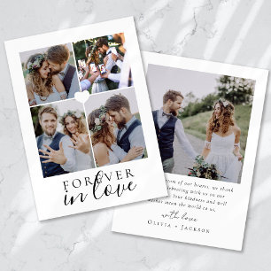 Forever In Love Calligraphy Trouwfoto Bedankkaart