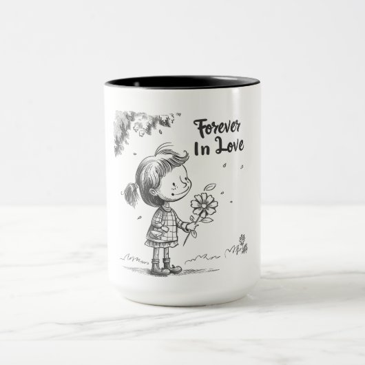 "Forever In Love" Daisy Sketch Mug (Centre)