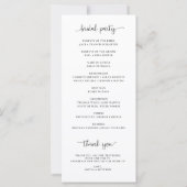 Forever in Love Minimalist Wedding Programme (Achterkant)