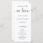 Forever in Love Minimalist Wedding Programme (Voorkant / Achterkant)