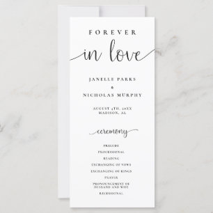 Forever in Love Minimalist Wedding Programme