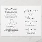 Forever In Love, Programmes De Mariage Foldable (Devant)