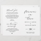 Forever In Love, Programmes De Mariage Foldable (Devant / Derrière)