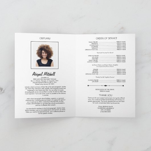 Forever in ons hart - begrafenisprogramma | FP0001 Programma (Binnen)