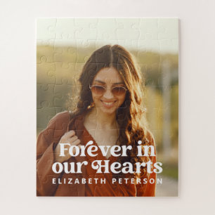 Forever in ons hart Eenvoudige foto Memorial Legpuzzel