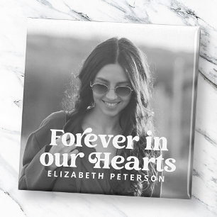 Forever in ons hart Eenvoudige foto Memorial Magneet