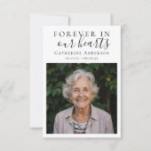 Forever in ons hart Foto begrafenis Bedankkaart (Voorkant)