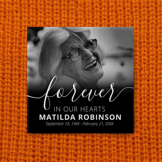 Forever in ons hart Foto Button begrafenis