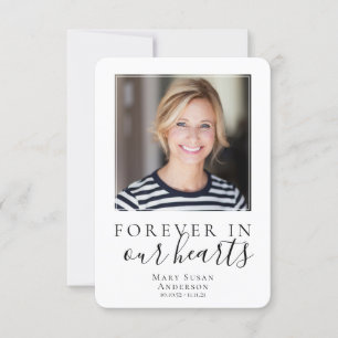 Forever in ons hart Foto Funeral Prayer Card Bedankkaart