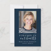 Forever in ons hart Foto Funeral Prayer Card Kaart (Voorkant)
