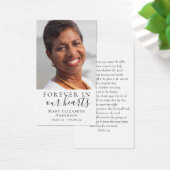 Forever in ons hart Foto Funeral Prayer Card Visitekaartje (Bureau)