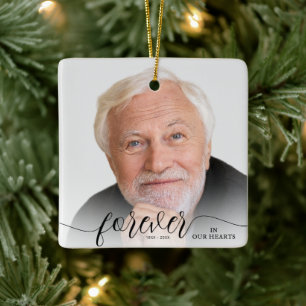 Forever in ons hart Foto Memorial Keramisch Ornament