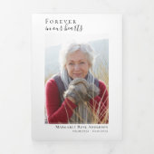 Forever in ons hart Foto Memorial Prayer Kaart (Cover)