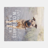 Forever in ons hart Foto Pet Memorial Fleece Deken (Voorkant (Horizontaal))