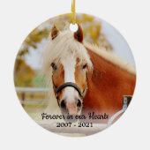 Forever in ons hart Foto Pet Memorial Keramisch Ornament (Achterkant)