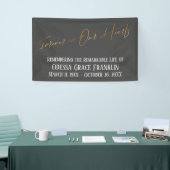 Forever in ons hart Gold Handschrift Donkergrijs Spandoek (Beurs)