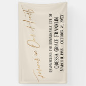 Forever in ons hart Gold Handschrift op Cream Spandoek (Verticaal)