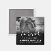 Forever in ons hart Memorial Foto Magneet (Voorkant / Achterkant)