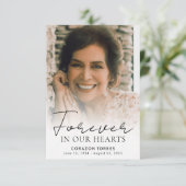 Forever in ons hart Memorial Foto Prayer (Staand voorkant)