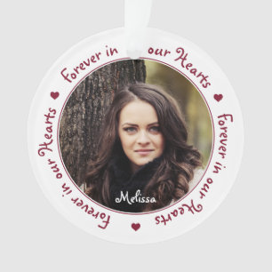 Forever in ons hart Persoonlijke foto Memorial Ornament