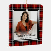 Forever in ons hart Rood geplaveid herdenkingskera Keramisch Ornament (Rechts)