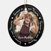 Forever in ons hart Zwarte Fotoherinneringen Keramisch Ornament (Links)