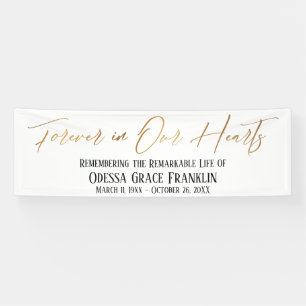 Forever in onze harten Gold Handwriting Typografie Spandoek