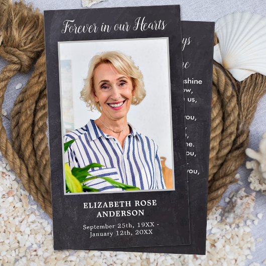 Forever in our Heart Carte de prière commémorative