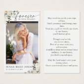 Forever In our Heart Funeral Memorial Prayer Card (Devant & derrière)
