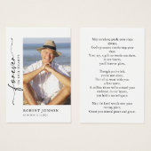 Forever In our Heart Funeral Memorial Prayer Card (Devant & derrière)