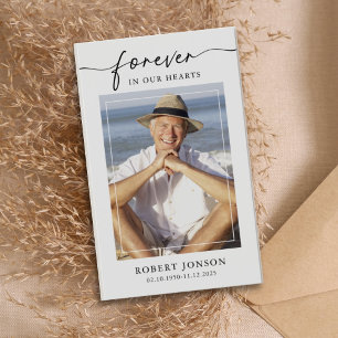 Forever In our Heart Sympathy Memorial Prayer Card
