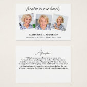 Forever In Our Hearts 3 Photo Funeral Prayer Card (Devant & derrière)