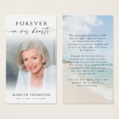 Forever in Our Hearts Beach Memorial Cards (Devant & derrière)