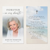 Forever in Our Hearts Beach Memorial Prayer Cards (Devant & derrière)