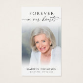 Forever in Our Hearts Beach Photo Memorial Cards (Devant)