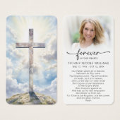 Forever in Our Hearts Christian Prayer Cards (Devant & derrière)